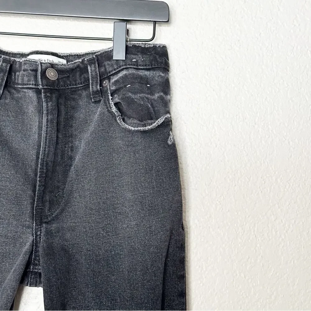 Abercrombie & Fitch Jeans Womens The‎ Skinny High Rise Distressed Black Size 25